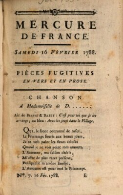 Mercure de France Samstag 16. Februar 1788