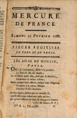 Mercure de France Samstag 23. Februar 1788