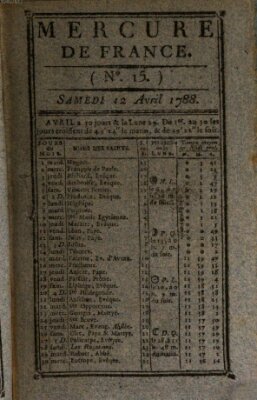 Mercure de France Samstag 12. April 1788