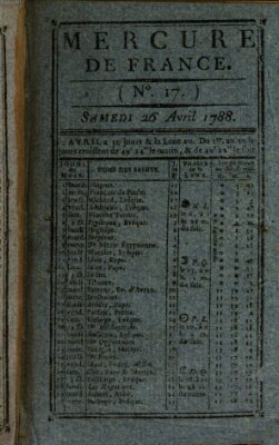 Mercure de France Samstag 26. April 1788