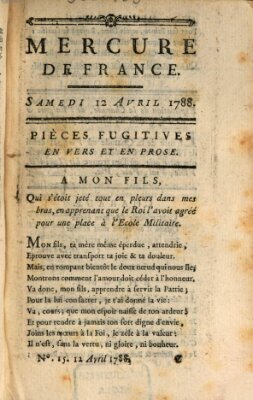 Mercure de France Samstag 12. April 1788