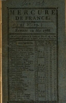 Mercure de France Samstag 10. Mai 1788