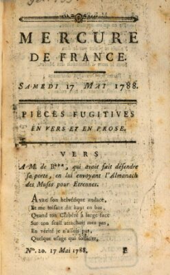 Mercure de France Samstag 17. Mai 1788