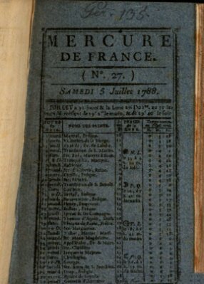 Mercure de France Samstag 5. Juli 1788