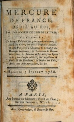 Mercure de France Samstag 5. Juli 1788