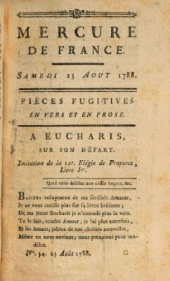 Mercure de France Samstag 23. August 1788