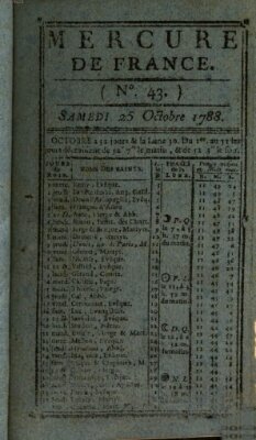 Mercure de France Samstag 25. Oktober 1788