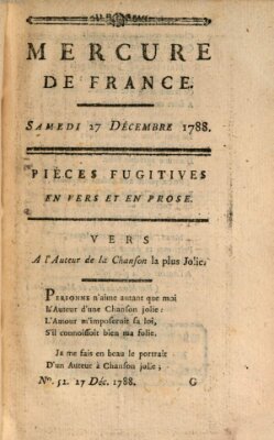 Mercure de France Samstag 27. Dezember 1788