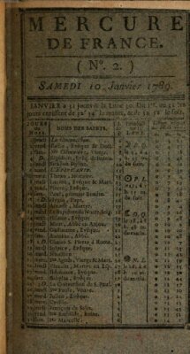 Mercure de France Samstag 10. Januar 1789