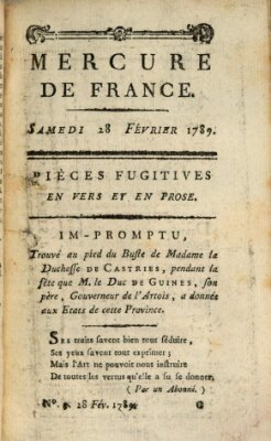 Mercure de France Samstag 28. Februar 1789