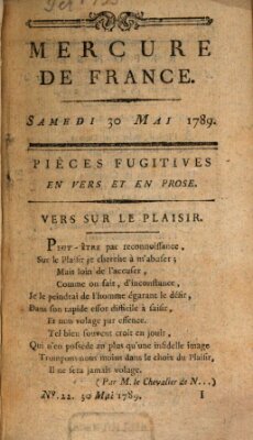 Mercure de France Samstag 30. Mai 1789