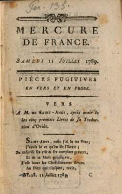 Mercure de France Samstag 11. Juli 1789