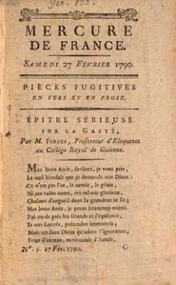 Mercure de France Samstag 27. Februar 1790