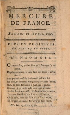 Mercure de France Samstag 17. April 1790