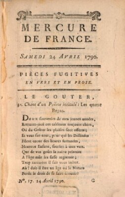 Mercure de France Samstag 24. April 1790