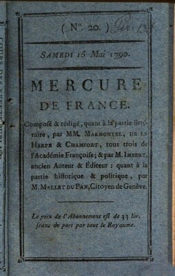 Mercure de France Samstag 15. Mai 1790