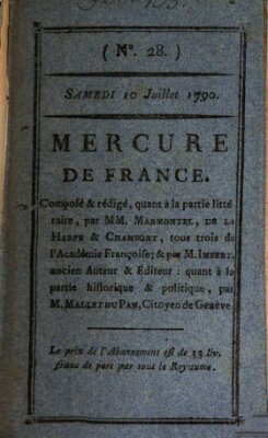 Mercure de France Samstag 10. Juli 1790