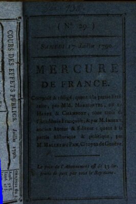 Mercure de France Samstag 17. Juli 1790