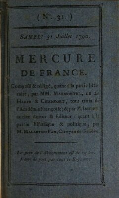 Mercure de France Samstag 31. Juli 1790