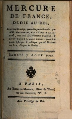 Mercure de France Samstag 7. August 1790