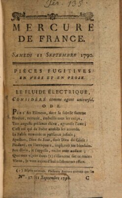 Mercure de France Mittwoch 22. September 1790