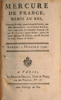 Mercure de France Samstag 2. Oktober 1790