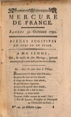 Mercure de France Samstag 30. Oktober 1790