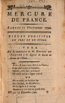 Mercure de France Samstag 11. Dezember 1790