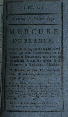 Mercure de France Samstag 8. Januar 1791