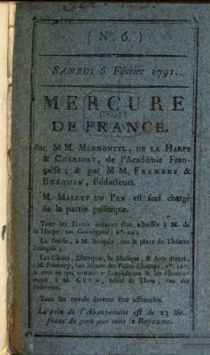 Mercure de France Samstag 5. Februar 1791