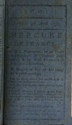 Mercure de France Samstag 23. April 1791