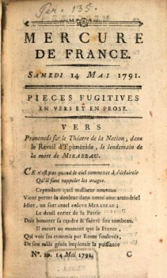 Mercure de France Samstag 14. Mai 1791