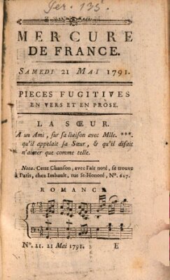 Mercure de France Samstag 21. Mai 1791