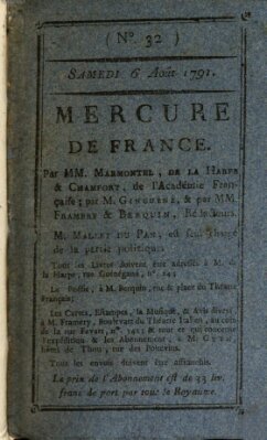 Mercure de France Samstag 6. August 1791