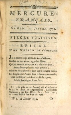 Mercure de France Samstag 21. Januar 1792