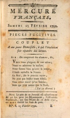 Mercure de France Samstag 25. Februar 1792