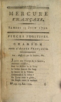 Mercure de France Samstag 23. Juni 1792