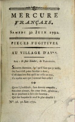 Mercure de France Samstag 30. Juni 1792