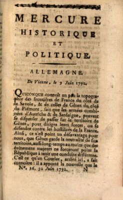 Mercure de France Samstag 30. Juni 1792