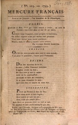 Mercure de France Samstag 20. Juli 1793