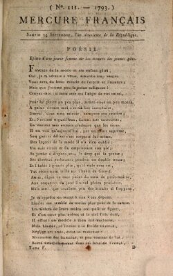 Mercure de France Samstag 14. September 1793