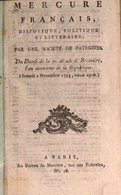 Mercure de France Samstag 2. November 1793