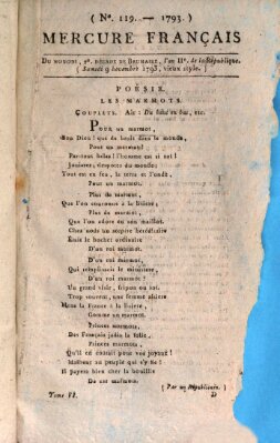 Mercure de France Samstag 9. November 1793