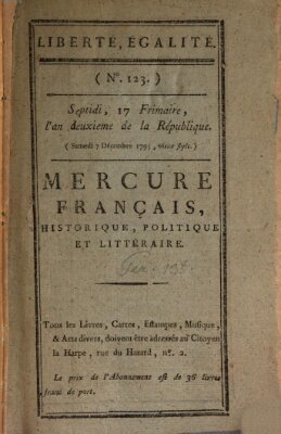 Mercure de France Samstag 7. Dezember 1793