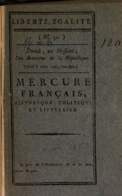 Mercure de France Dienstag 8. Juli 1794