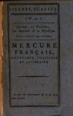 Mercure de France Dienstag 2. September 1794