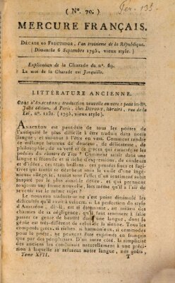 Mercure de France Sonntag 6. September 1795