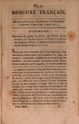 Mercure de France Mittwoch 8. Juni 1796