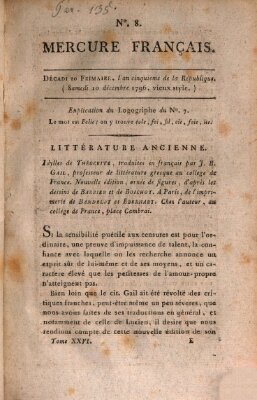 Mercure de France Samstag 10. Dezember 1796