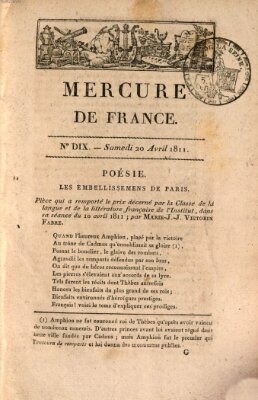 Mercure de France Samstag 20. April 1811